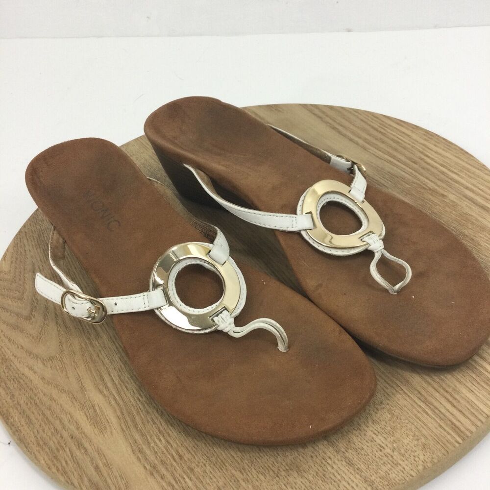 Vionic Womens Park Orchid Adjustable Ring Strap Wedge Slip On Sandals Size 9 US